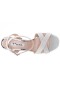 Women Nina Shoes Platforms | Shelia Silver Glitter Net Block-heel Sandals With Ankle-strap