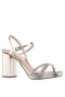 Women Nina Shoes Platforms | Steven Platino Metallic Foil With Crystal X-band Block-heel Platform Sandals With Ankle-strap