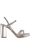 Women Nina Shoes Platforms | Steven Platino Metallic Foil With Crystal X-band Block-heel Platform Sandals With Ankle-strap