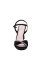 Women Nina Shoes Prom | Agnes Black Satin With Crystals Mid-heel Sandals With Ankle-strap