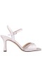 Women Nina Shoes Prom | Agnes Ivory Satin With Crystals Mid-heel Sandals With Ankle-strap
