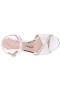 Women Nina Shoes Prom | Agnes Ivory Satin With Crystals Mid-heel Sandals With Ankle-strap