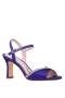Women Nina Shoes Prom | Agnes Midnight Plum Satin With Crystals Mid-heel Sandals With Ankle-strap