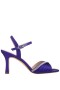Women Nina Shoes Prom | Agnes Midnight Plum Satin With Crystals Mid-heel Sandals With Ankle-strap