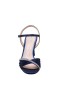 Women Nina Shoes Prom | Agnes New Navy Satin With Crystals Mid-heel Sandals With Ankle-strap