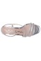 Women Nina Shoes Prom | Bo True Silver Metallic Foil Sandals With A Platform And Clear Crystals