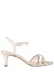 Women Nina Shoes Prom | Bobby Platino Metallic Foil With Crystal Straps And Rhinestone Buckles Mid-heel Sandals