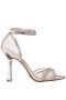 Women Nina Shoes Prom | Daniela Platino Metallic Foil High-heel Evening Sandal