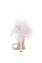 Women Nina Shoes Prom | Demi Ivory Satin High-heel Sandals With Clear Crystals, Feathers And Ankle Strap