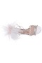 Women Nina Shoes Prom | Demi Ivory Satin High-heel Sandals With Clear Crystals, Feathers And Ankle Strap