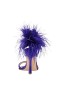 Women Nina Shoes Prom | Demi Midnight Plum Satin High-heel Sandals With Matching Crystals, Feathers And Ankle Strap