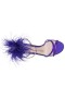 Women Nina Shoes Prom | Demi Midnight Plum Satin High-heel Sandals With Matching Crystals, Feathers And Ankle Strap