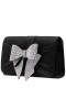 Women Nina Shoes Prom | Etta Black Metallic Shine Fabric Clutch