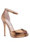 Women Nina Shoes Prom | Famia Bronze Metallic Stiletto Platform Sandals With Ankle-strap