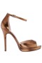 Women Nina Shoes Prom | Famia Bronze Metallic Stiletto Platform Sandals With Ankle-strap