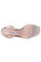 Women Nina Shoes Prom | Leidy Soft Platino Textured Metallic Sandals With Rhinestone Embellishment And Ankle-srap`