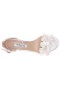 Women Nina Shoes Prom | Lisa Ivory Satin With Ruffle Mid-heel Sandals With Ankle-strap