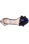 Women Nina Shoes Prom | Lisa New Navy Satin With Ruffle Mid Heel Sandals With Ankle-strap