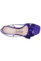 Women Nina Shoes Prom | Lizette Midnight Plum Satin With Bow Slingback Sandals On A Mid-heel