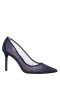 Women Nina Shoes Prom | Nalia New Navy Mesh With Faceted Crystals High-heel Pumps