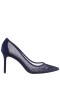 Women Nina Shoes Prom | Nalia New Navy Mesh With Faceted Crystals High-heel Pumps