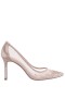 Women Nina Shoes Prom | Nalia Taupe Mesh With Faceted Crystals High-heel Pumps