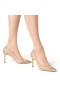 Women Nina Shoes Prom | Nalia Taupe Mesh With Faceted Crystals High-heel Pumps