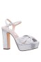 Women Nina Shoes Prom | Skylynn Silver Glitter Block-heel With Platform Stiletto Sandal With Ankle-strap