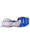 Women Nina Shoes Prom | Stacie Electric Blue Satin Block-heel Platform Sandals With Twist-front And Ankle-strap