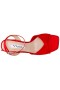 Women Nina Shoes Prom | Stacie Red Satin Block-heel Platform Sandals With Twist-front And Ankle-strap