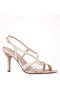 Women Nina Shoes Prom | Valley Platino Metallic Glaze High-heel Slingback Sandals