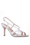 Women Nina Shoes Prom | Valley Silver Metallic Glaze High-heel Slingback Sandals