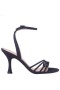 Women Nina Shoes Prom | Veruca Navy Glitter Net High-heel Strappy Sandals With Ankle-strap