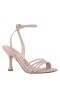 Women Nina Shoes Prom | Veruca Nude Glitter Net High-heel Strappy Sandals With Ankle-strap