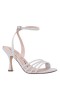 Women Nina Shoes Prom | Veruca Silver Glitter Net High-heel Strappy Sandals