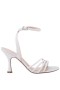 Women Nina Shoes Prom | Veruca Silver Glitter Net High-heel Strappy Sandals