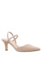 Women Nina Shoes Pumps | Billie Alamo Tan Suedette Elastic Slingback Pumps With Crystal Straps
