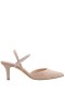 Women Nina Shoes Pumps | Billie Alamo Tan Suedette Elastic Slingback Pumps With Crystal Straps
