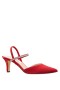Women Nina Shoes Pumps | Billie Red Rouge Satin Slingback Pumps With Crystal Straps
