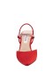 Women Nina Shoes Pumps | Billie Red Rouge Satin Slingback Pumps With Crystal Straps