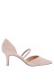 Women Nina Shoes Pumps | Brystol Alamo Tan Suedette With Crystal Band Mid-heel D'orsay Pumps