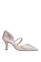 Women Nina Shoes Pumps | Brystol Champagne Glitter Mesh With Crystal Band Mid-heel D'orsay Pumps