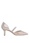 Women Nina Shoes Pumps | Brystol Champagne Glitter Mesh With Crystal Band Mid-heel D'orsay Pumps