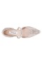 Women Nina Shoes Pumps | Brystol Champagne Glitter Mesh With Crystal Band Mid-heel D'orsay Pumps