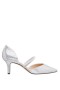 Women Nina Shoes Pumps | Brystol Silver Glitter Mesh With Crystal Band Mid-heel D'orsay Pumps