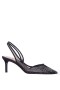 Women Nina Shoes Pumps | Nazaria Black Sling Back Mid-heel Pumps