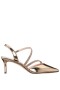 Women Nina Shoes Pumps | Nela Bronze Metallic Glaze Sling Back Pumps With Asymmetrical Rhinestone Bands
