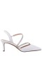 Women Nina Shoes Pumps | Nela Ivory Satin Sling Back Pumps With Asymmetrical Rhinestone Bands