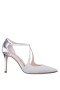 Women Nina Shoes Pumps | Netta Silver Vinyl Glitter And Foil High-heel Pumps
