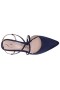 Women Nina Shoes Pumps | Nichele New Navy Satin With Crystal Twist Mid-heel Slingback Pumps